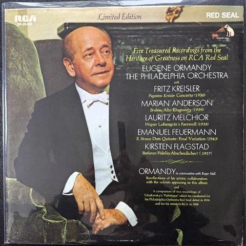 Eugene Ormandy, The Philadelphia Orchestra With Fritz Kreisler, Marian Anderson, Lauritz Melchior, Emanuel Feuermann, Kirsten Flagstad – Five Treasured Recordings From The Heritage Of Greatness (Used) - Maple City Music