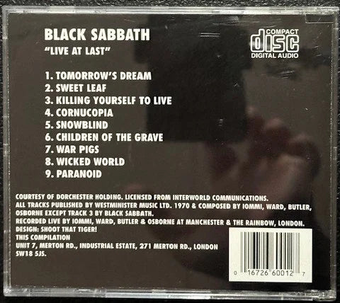 Black Sabbath – Live At Last (CD, Album, Reissue, Creative Sounds 6001-2) - Maple City Music