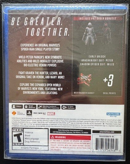 PS5 Marvel Spiderman 2 (New)