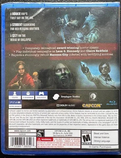 PS4 Resident Evil 2 (New)