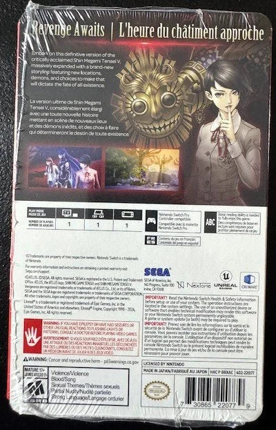 Nintendo Switch Shin Megami Tensei V: Vengeance [Steelbook] (New)