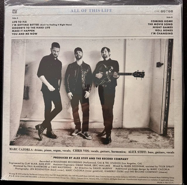 The Record Company – All Of This Life (White 180g LP, 2018, Concord Records CRE00708)
