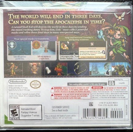 Nintendo 3DS Zelda Majora's Mask 3D (New)