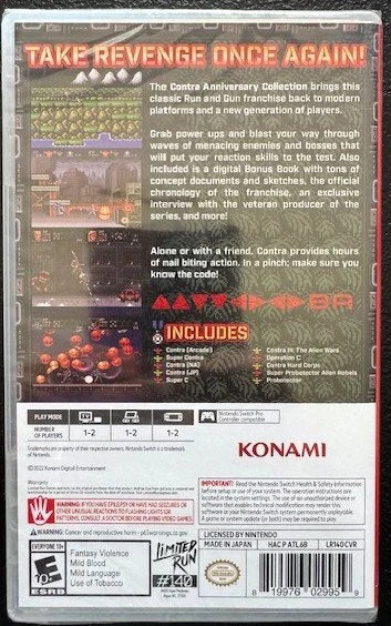 Nintendo Switch Contra Anniversary Collection (New)