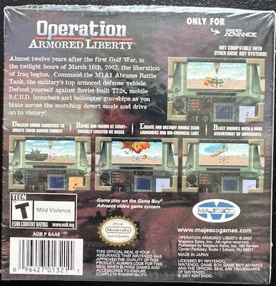 Operation Armored Liberty (Game Boy Advance, 2003, Majesco)
