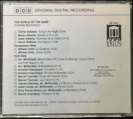 Susann McDonald – The World Of The Harp (CD, 1992, Delos DE 3005) - Maple City Music