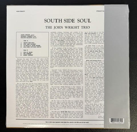 The John Wright Trio – South Side Soul (Vinyl, LP, Album, Reissue, Stereo, 180g, 2024, Prestige CR00721)