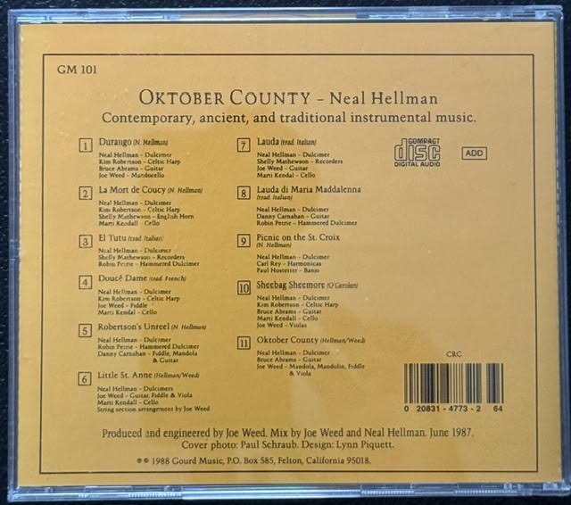 Neal Hellman – Oktober County (CD, 1988, Gourd Music GM 101) - Maple City Music