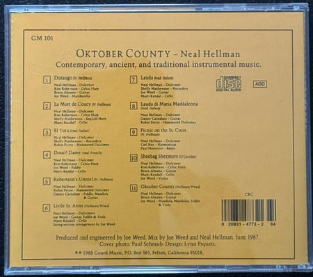 Neal Hellman – Oktober County (CD, 1988, Gourd Music GM 101) - Maple City Music