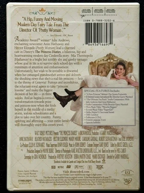The Princess Diaries (DVD, 2001, Walt Disney Pictures)