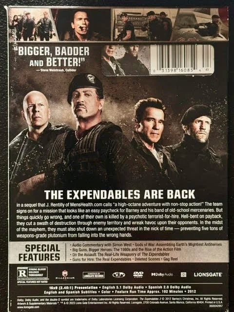 The Expendables 2 (DVD, 2012, Lionsgate)