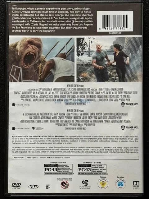 Rampage / San Andreas – 2 Film Collection (Used)