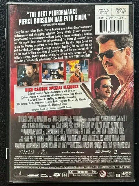 The Matador – Full Screen Edition (DVD, 2005, The Weinstein Company)