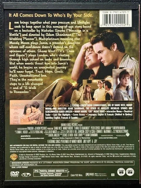 A Walk to Remember (DVD, 2002, Warner Bros.)