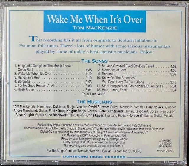 Tom MacKenzie – Wake Me When It’s Over (New) - Maple City Music
