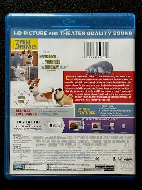 The Secret Life of Pets – Blu-ray + DVD Combo Pack (Used)
