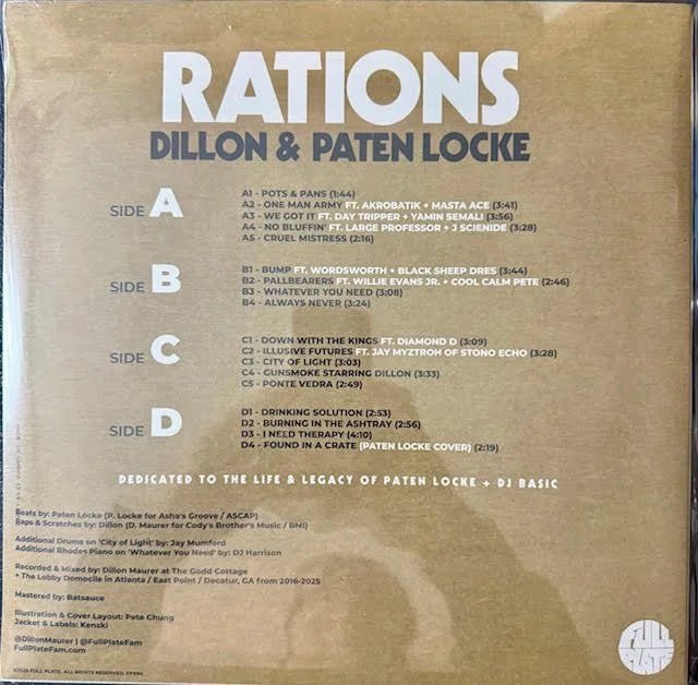 Dillon & Paten Locke – Rations (LP, Limited Edition, 2025, Full Plate FP034) - Maple City Music