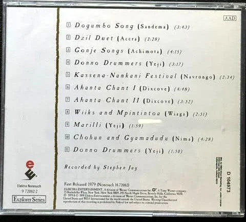 Various Artists – Ghana: Ancient Ceremonies, Songs & Dance Music (CD, 1997, Elektra Nonesuch Explorer Series 9 72082-2) - Maple City Music