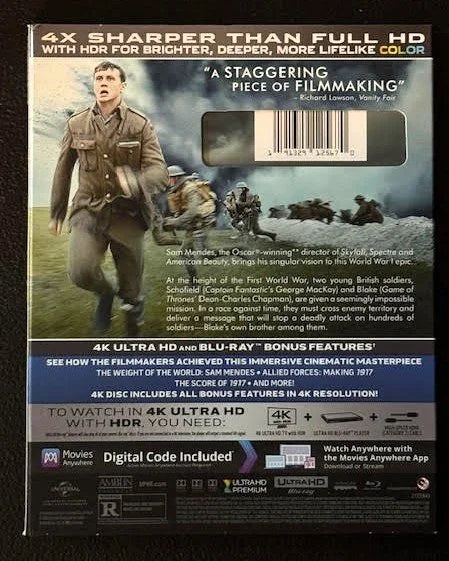 1917 (4K Ultra HD + Blu-ray + Digital 4K, 2020, Universal Studios)