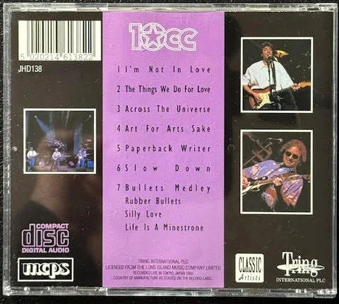10cc – Live In Concert - Volume Two (CD, Compilation, Classic Artists JHD138)