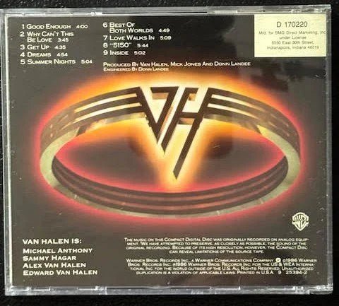 Van Halen – 5150 (CD, Album, Club Edition, Warner Bros. 9 25394-2) - Maple City Music