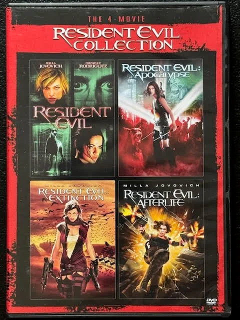 Resident Evil 4-Movie Collection  Resident Evil • Resident Evil: Apocalypse • Resident Evil: Extinction • Resident Evil: Afterlife (Used)
