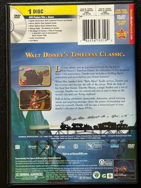 Dumbo (DVD Edition, Walt Disney Home Entertainment)