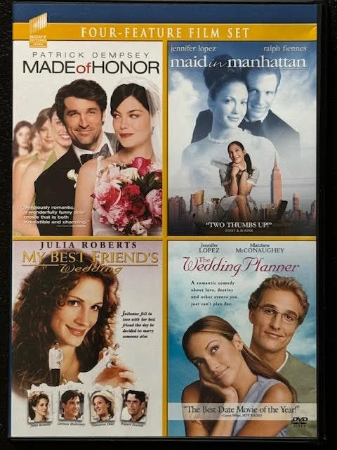 Romantic Comedy 4-Film Collection  Made of Honor • Maid in Manhattan • My Best Friend’s Wedding • The Wedding Planner (Used)