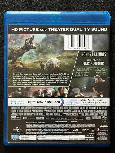 Jurassic World: Fallen Kingdom — Blu-ray + DVD Combo Pack (Used)