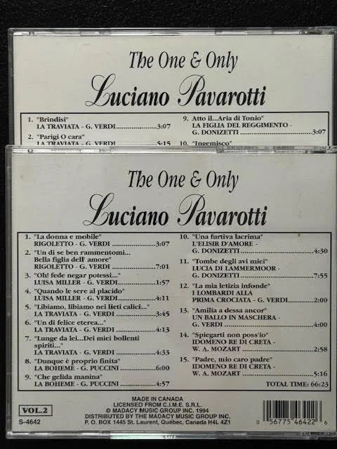Luciano Pavarotti — The One and Only Luciano Pavarotti, Vol. 1 & 2 (Used) - Maple City Music