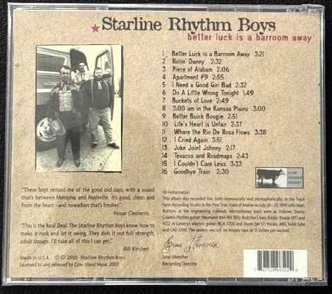Starline Rhythm Boys — Better Luck Is a Barroom Away (New) - Maple City Music
