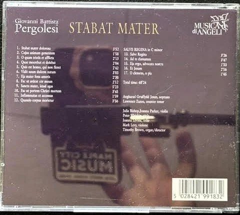 Giovanni Battista Pergolesi – Stabat Mater (CD, 1995, Musica Di Angeli 5028421991832) - Maple City Music