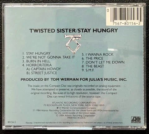 Twisted Sister – Stay Hungry (CD, Atlantic 7 80156-2) - Maple City Music
