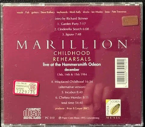 Marillion – Childhood Rehearsals (Used) - Maple City Music