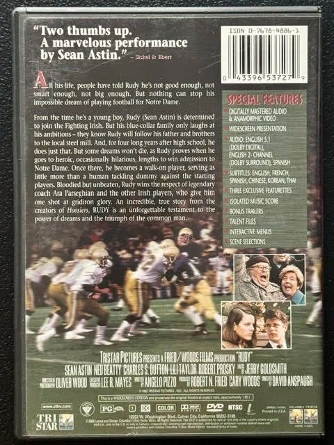 Rudy – Special Edition (DVD, Columbia Pictures / Sony Pictures)