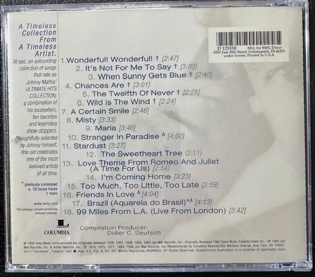 Johnny Mathis – The Ultimate Hits Collection (Used) - Maple City Music