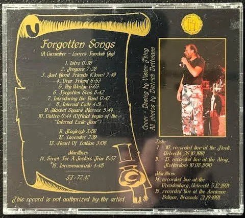 Fish – Forgotten Songs (CD, Unofficial Release, 1992, Jolly Joker Records JJM 002) - Maple City Music