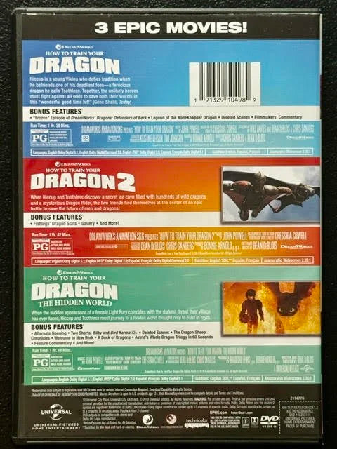 How to Train Your Dragon 3-Movie Collection (DVD, DreamWorks Animation / Universal)