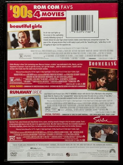 ’90s Rom-Com Favorites — 4 Movie Collection (Used)