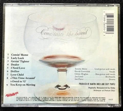 Deep Purple – Come Taste The Band (CD, Album, Reissue, Remastered, 1990, Metal Blade Records 9 26454-2) - Maple City Music