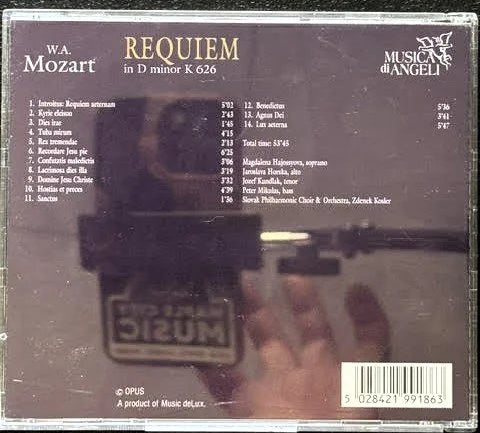 W.A. Mozart – Requiem In D Minor K.626 (CD, 1995, Musica Di Angeli 5028421991863)