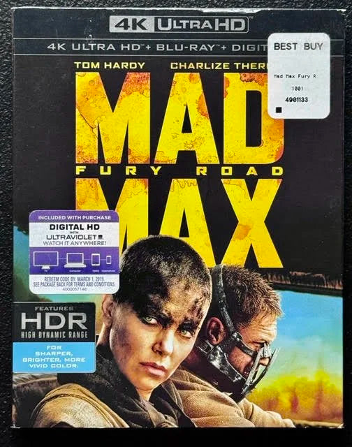 Mad Max: Fury Road (4K Ultra HD + Blu-ray + Digital, 2015, Warner Bros.)