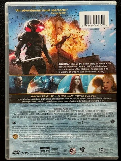 Aquaman (DVD, 2018, Warner Bros. Home Entertainment)