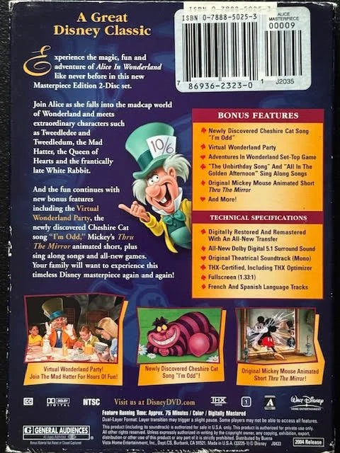 Alice in Wonderland – Masterpiece Edition (2-Disc Set) (DVD, 2-Disc Masterpiece Edition, Buena Vista Home Entertainment)