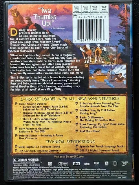 Brother Bear – 2-Disc Special Edition (DVD, 2-Disc Special Edition, 2004, Walt Disney Home Entertainment)