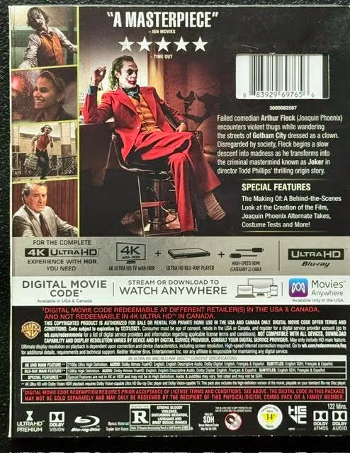 Joker (4K Ultra HD + Blu-ray + Digital, 2019, Warner Bros.)