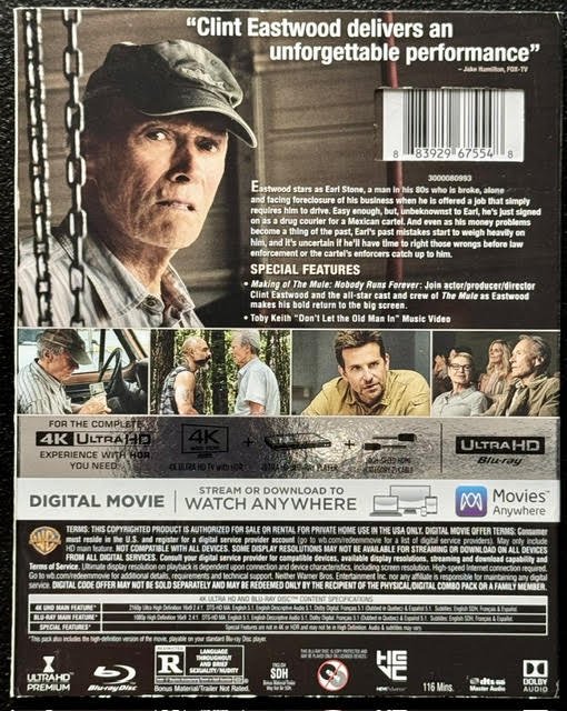 The Mule (4K Ultra HD + Blu-ray + Digital, 2018, Warner Bros.)