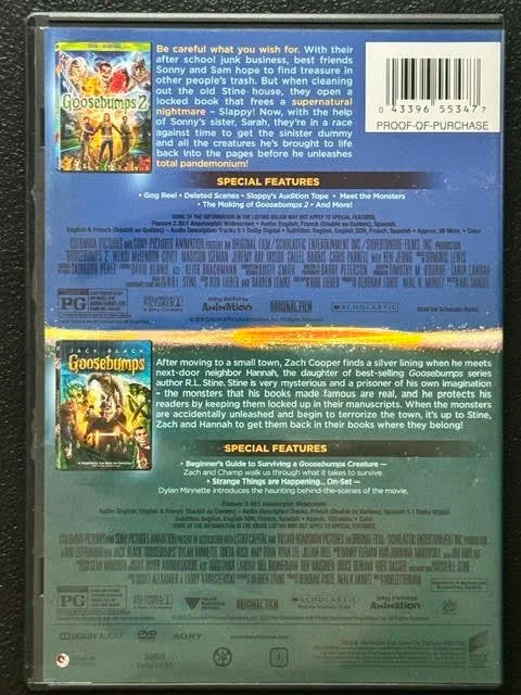 Goosebumps / Goosebumps 2: Haunted Halloween – 2-Movie Collection (DVD, Sony Pictures)