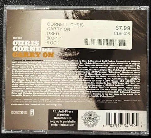 Chris Cornell – Carry On (CD, 2007, Suretone B0008742-02) - Maple City Music