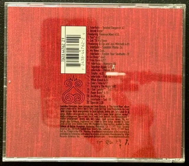 Janet Jackson – The Velvet Rope (CD, 1997, Virgin / JDJ Entertainment 7243 8 44762 2 9) - Maple City Music